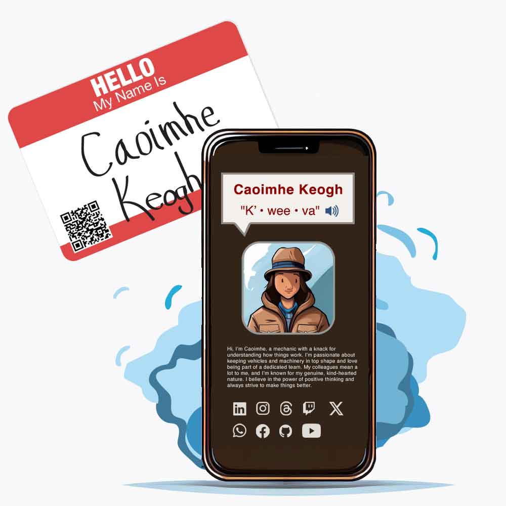 smart phone illustration showing a profile page